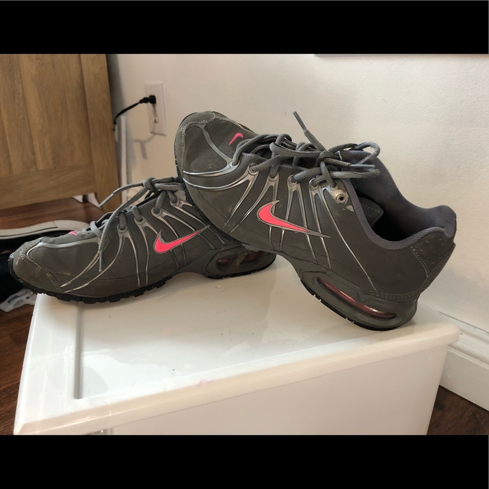 Gray Nike running shoes